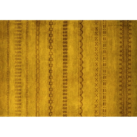Ahgly Company Indoor Rectangle Oriental Yellow Modern Area Rugs, 4' x 6'