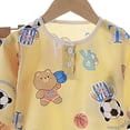thumbnail image 3 of Xudanell Girls Pajamas Summer Short Sets Mermaid Sleepwear Cotton Toddler Pjs Clothes (18-24 Months,Yellow), 3 of 4