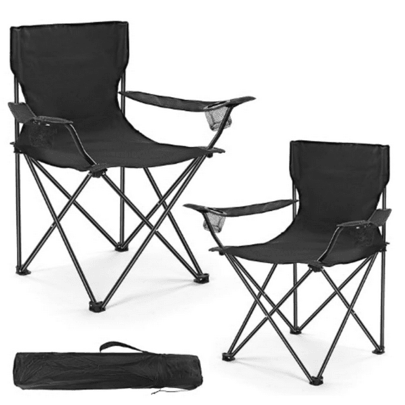 2 Pack Lightweight Camping Chairs, 300LBS Heavy-Duty Portable Folding Chairs with Carry Bag, Compact Design for Camping, Beach, Picnics, and Outdoor Event