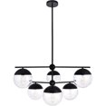 thumbnail image 1 of Living District LD6141BK Eclipse 6 Lights Pendant Ceiling Light with Clear Glass, Black, 1 of 1