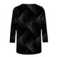 thumbnail image 5 of ICHUANYI Clearance Women's Fashion Printed Loose T-shirt 3/4 Sleeves Blouse Round Neck Casual Tops(Black, L) ICHUANYI WER2023080814527, 5 of 5