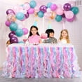 thumbnail image 5 of Falda de mesa de doble capa con ondas, trapos, mimbre, para cumpleaños, fiesta de Halloween, boda, tutú, falda de mesa de hilo, 5 of 5