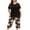 Floral Black 1, variant on MUKVIK Plus Size Pajamas for Women Set, Womens Plus Size Short Sleeve V Neck Capri Pants Pajama Sets with Pockets(Floral Brown 1,3X)