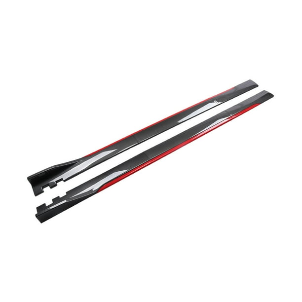 Faldas laterales universales Cola Fibra de Carbono Rojo Extensión de faldones laterales de coche