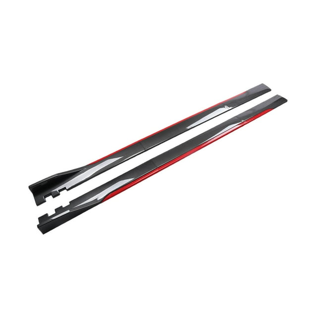 Faldas laterales universales Cola Fibra de Carbono Rojo Extensión de faldones laterales de coche