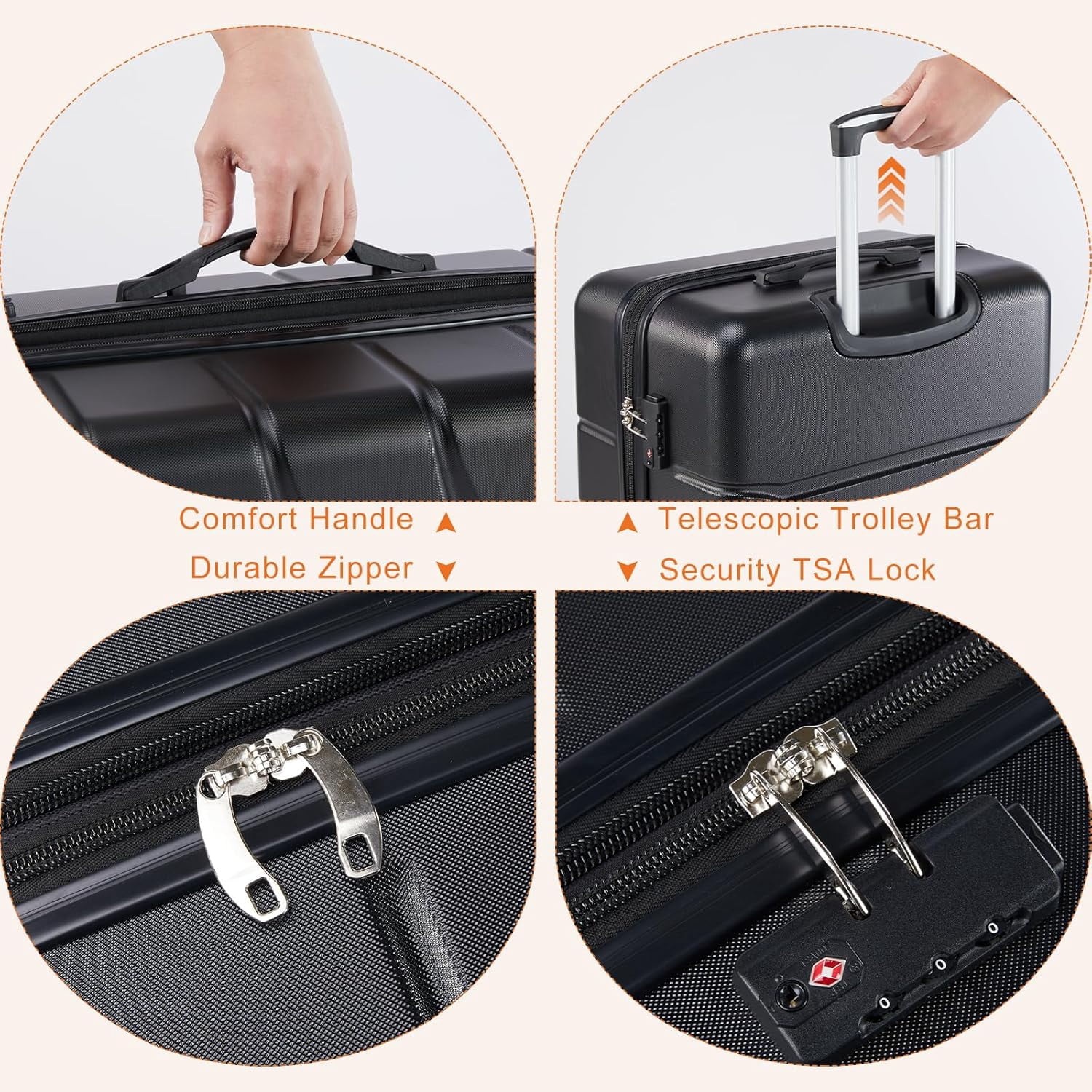 Nextay Carry on Luggage, Hardshell Lightweight Suitcase with Double Spinner Wheels and TSA Lock, 20 Inch