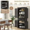 thumbnail image 2 of Demi Bonn 72" Cupboard Freestanding Kitchen Cabinet with Doors and Drawer, Accent Storage Cabinet, Pantry Cabinet with Adjustable Shelves, Brown, 2 of 9