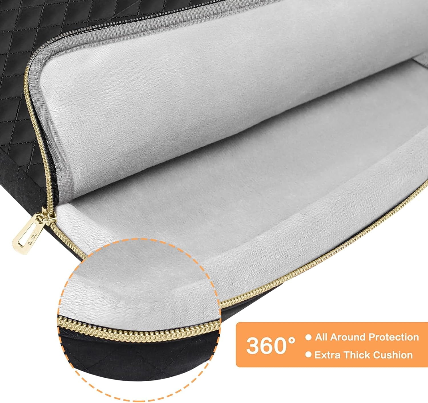 Mosiso 360 Protective Laptop Sleeve Case for MacBook Air 15 inch M3 A3114 M2 A2941 2024 HP Surface Lenovo Notebook Briefcase Carrying Handbag, Black