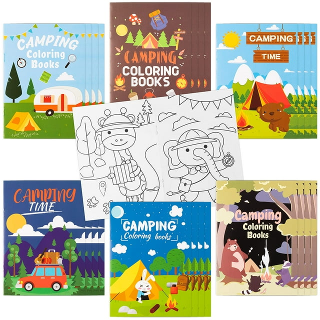 Libro para colorear Dvbonike Camping, 24 unidades, para niños, con arte de bricolaje