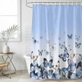 thumbnail image 6 of Blue Butterflies Shower Curtain Set - Extra Long 72" x 96" Washable Bathtub Curtain with 12 Hooks, Elegant Pastoral Watercolor Waterproof Fabric Stall Shower Curtains for Bathroom/Bathtub Décor, 6 of 6