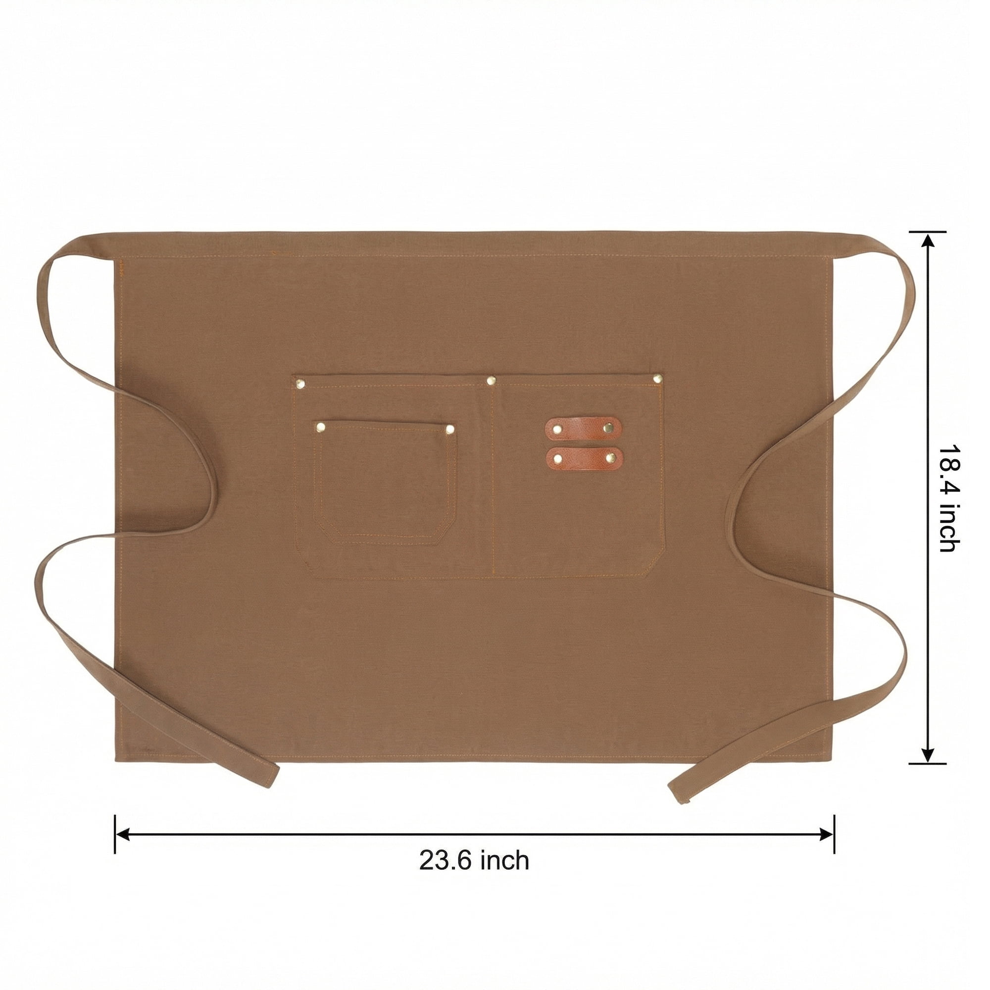 Unique Bargains Water-resistant Kitchen Apron with Pockets for Home and Kitchen Brown