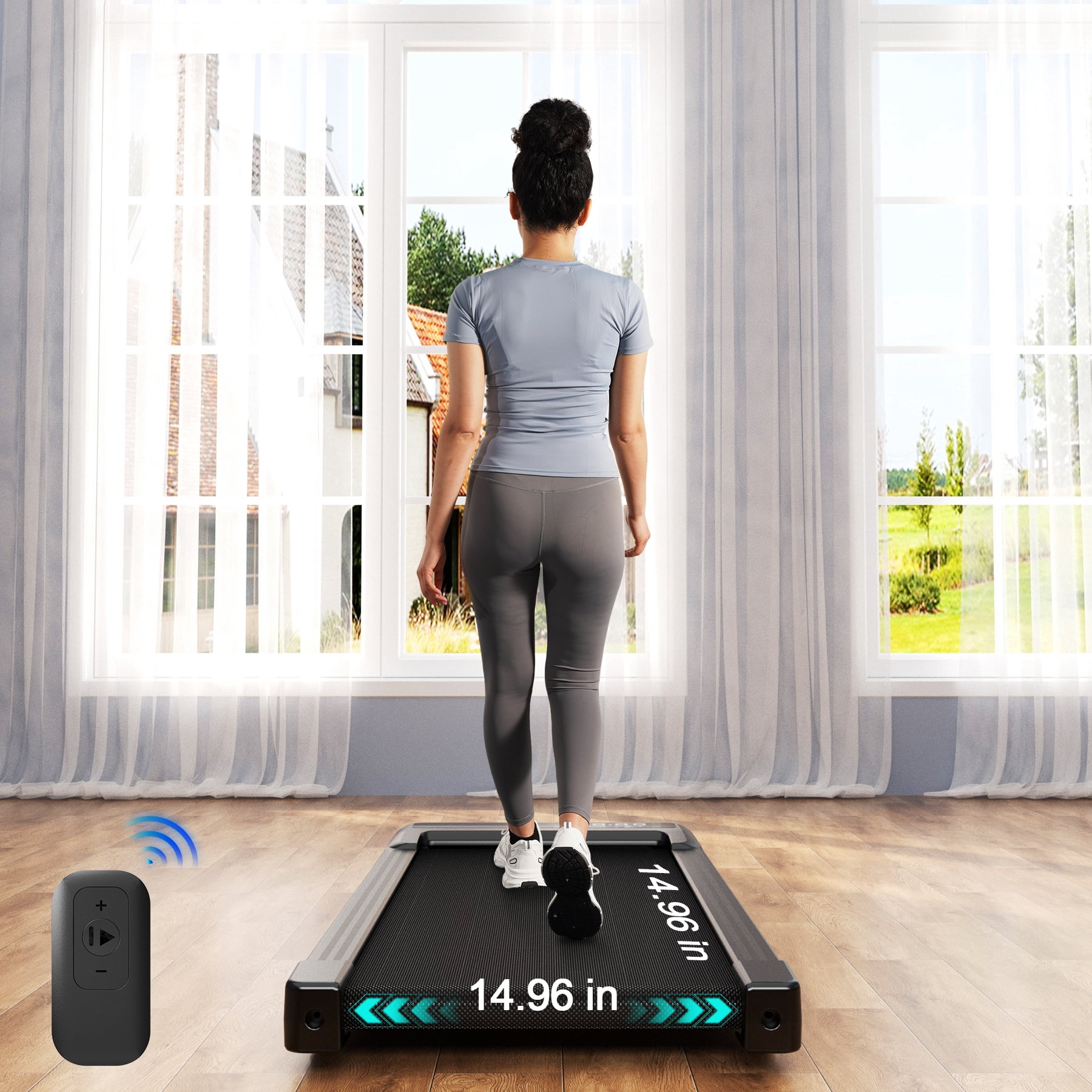 MJWW Walking Pad Treadmill with 6% Incline and Remote Control,Under Desk Treadmill for Home&Office, 250 lbs Weight Capacity