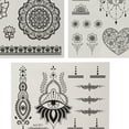 thumbnail image 3 of Tatuajes falsos realistas de 3 piezas, estilos mixtos, tatuajes temporales para adultos en negro, 3 of 5