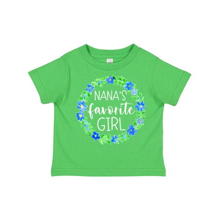 

Inktastic Nana s Favorite Girl Blue Flower Wreath Gift Toddler Toddler Girl T-Shirt