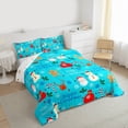 thumbnail image 3 of Homewish Cute Santa Claus Bedding Comforter Set,Happy Christmas Twin Comforter Sets,Snowman Gingerbread Man Pattern Bedding Set For Girl,Microfiber Bedroom Decor Reversible,2-Piece, 3 of 8