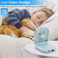 thumbnail image 4 of Ventilador de Mano Portátil, Mini Ventilador Recargable con 3 Velocidades,Ventilador de Escritorio por USB 3000 mAh, para Oficina, Hogar, Al Aire Libre (Plástico, Azul Ligero), 4 of 5