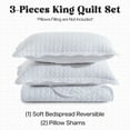 thumbnail image 5 of IR Imperial Rooms 3-Piece California King Ultrasonic Embossed Leaf Pattern Bedspread Coverlet Set, Breathable Microfiber Quilt with 2 Pillow Shams, White, 5 of 12