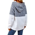 thumbnail image 5 of STARVNC Women Colorblock Pocket Hooded Long Sleeve Sweatshirt, 5 of 6