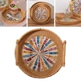 thumbnail image 1 of Bandeja decorativa de ratán Soledad Bandeja de té boho organizadora 22x3cm, 1 of 10