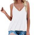 thumbnail image 2 of DuoJiaJ Women Casual Summer V-Neck Camis Top Solid Color Blouse Spaghetti Strap Camisole Top Summer Tank Tops Women White L, 2 of 2
