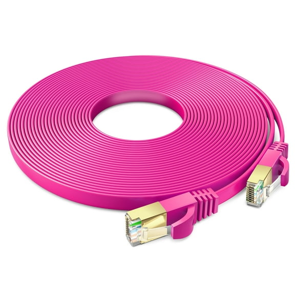 Ethernet Cable 25ft, (Pink) - Cat7 High-Speed LAN Cords for Gaming, Streaming, Router, Modem, PC, PS5, Xbox - Slim & Durable Design (25 Feet)