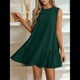 thumbnail image 3 of Vestido Tipo Chaleco Sin Mangas con Cuello Redondo en Color Liso, Verde Oscuro, Talla XL, 3 of 6