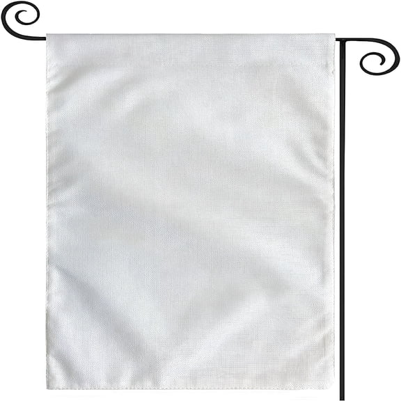 AUQ Garden Flags Blank Garden Flag 12x18 Inch Double Side Custom Create Your Own Solid White Flag DIY Blanks Canvas Banner to Decorate