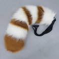 thumbnail image 3 of Recién llegado, diadema con orejas de piel sintética, orejas de mapache y zorro, conjunto de cola de animal, accesorios para disfraces de Halloween, diadema de anime, accesorios para cosplay, 3 of 5