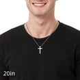 thumbnail image 6 of Turandoss Silver Black Cross Necklaces for Men Boys 2Pcs Stainless Steel Pendant Jewelry Set 16-24 inches Chain Catholic Christian Religious Birthday Gifts for Men Boys Women, 6 of 8