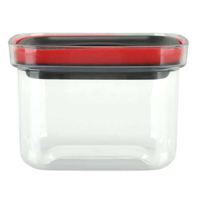 Contenedor hermético para almacenar alimentos, transparente y con tapa para arroz de grano mixto, color negro, 600 ml.