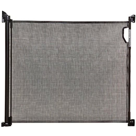 grey retractable baby gate