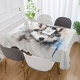 thumbnail image 5 of JSTEL Husky Dog Puppy Table Cloth Square 60 x 60 Inch Tablecloth Anti Wrinkle Table Cover for Dining Kitchen Parties, 5 of 6