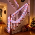 thumbnail image 4 of 16.4 ft Christmas Tinsel Garland with Light, Multicolor, Pastel Christmas Candy Decorations Prelit Tinsel Garland Battery Operated 50 LED Hanging for New Year Party Decor, 4 of 7
