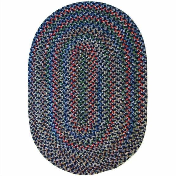 Rhody Rug Katie Indoor/ Outdoor Braided Area Rug Navy 2' x 4' Runner