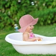 thumbnail image 2 of Hirigin Infant Baby Boy Girl Summer Bucket Hat Sun Protection Wide Brim Fisherman Hat with Adjustable Drawstring, 2 of 8
