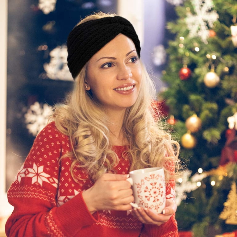 5 Pack Women Knit Wide Headbands for Winter, Truban  display picture 3