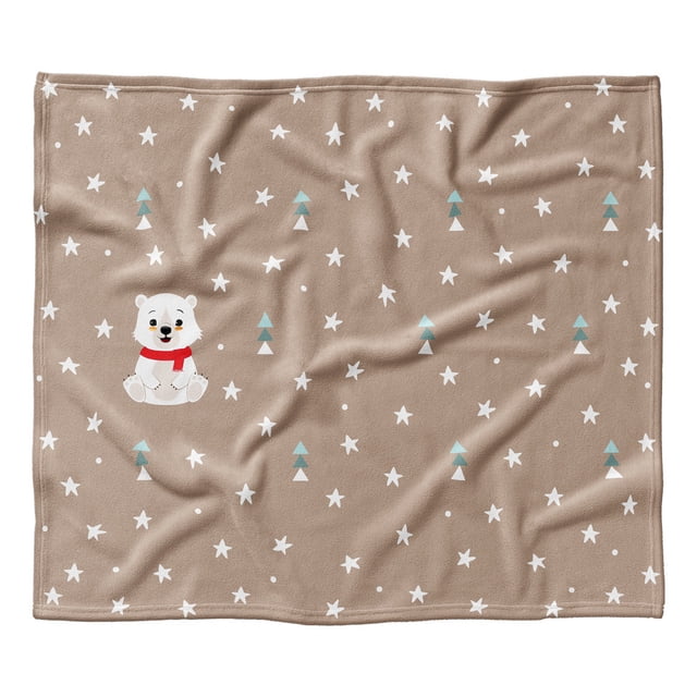Cobertor Frazada Holiday Time Oso Bosque café 127 cm x 152 cm