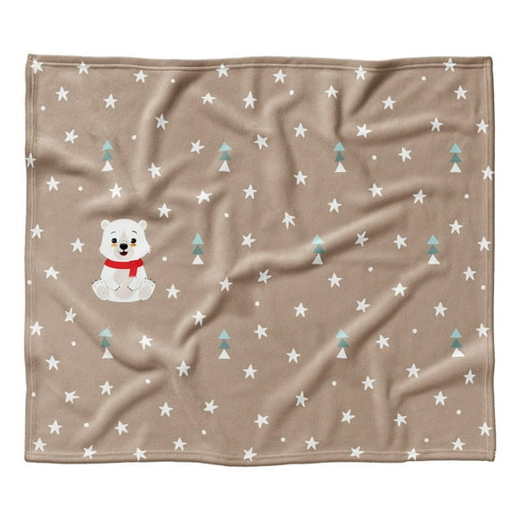 Cobertor Frazada Holiday Time Oso Bosque café 127 cm x 152 cm