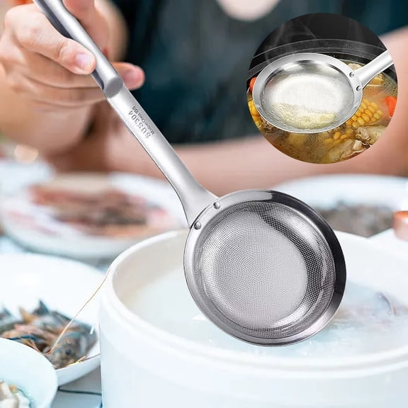 Stainless Steel Fine Mesh Strainer, Oil Strainer, 2026 Upgrade Colanders with Handle, Kitchen Gadget for Oil Filter, Skimming Grease, Foam(1pc)