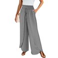 thumbnail image 2 of Women's Gaucho Pants Wide Leg High Waisted Sweatpants Soft Cute Joggers Flowy Vacation Pant 2026, Gray L, 2 of 7