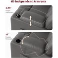 thumbnail image 5 of LAZZO Nursery Recliner Chair, Power 320° Swivel Chair with Cup Holder, Adjustable Armrest, Footrest, Gray, 5 of 8