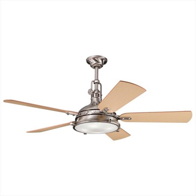 Decorative Fans 300018BSS Hatteras Bay Ceiling Fan in Brushed Stainless Steel