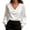 White, variant on French Elegant Satin Blouse Featuring Puff Sleeves And V Neckline For A Timeless Sophisticated Wardrobe Womens Blouses Dressy,White
