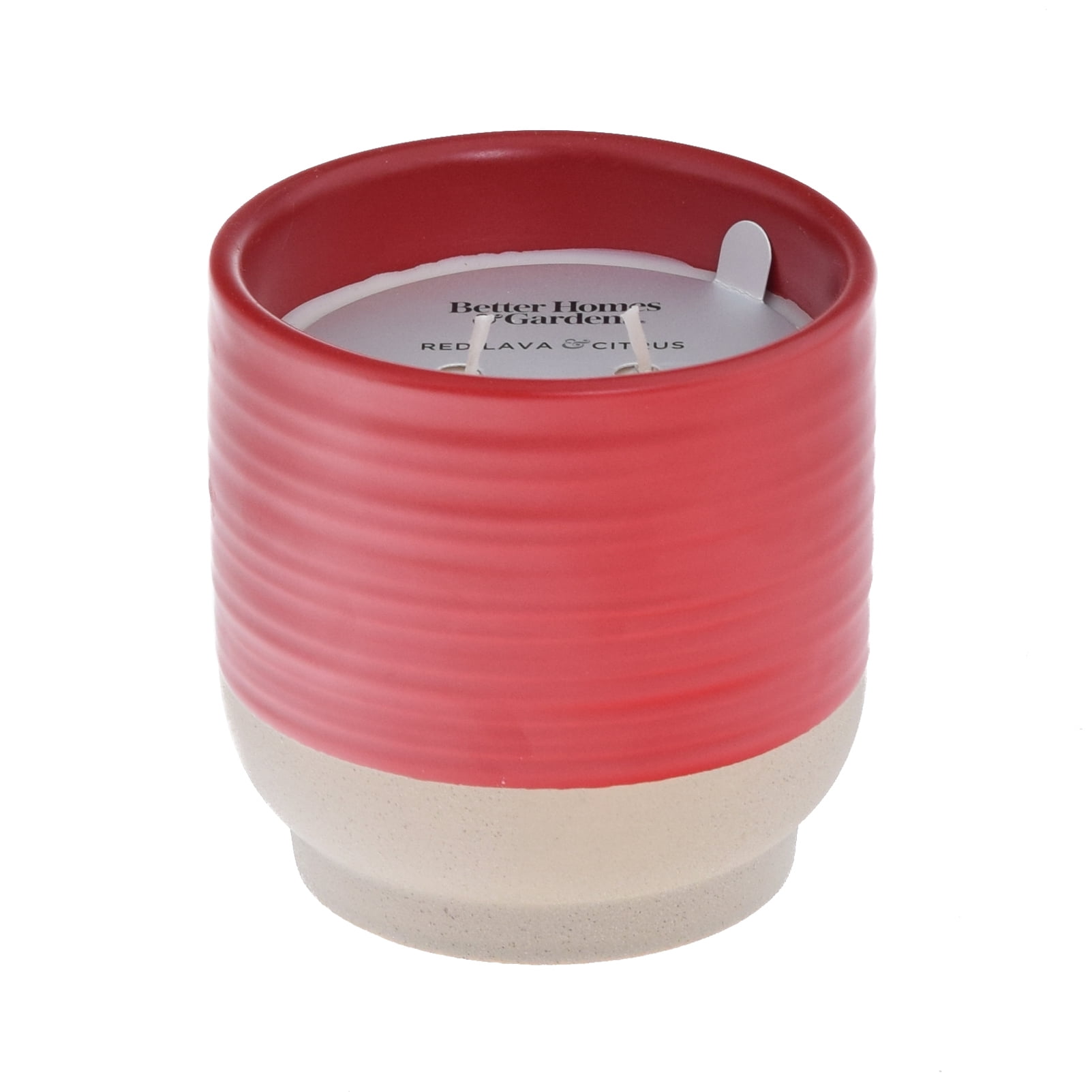 Better Homes & Gardens Red Lava Citrus 16oz Scented 2-Wick Stoneware Candle