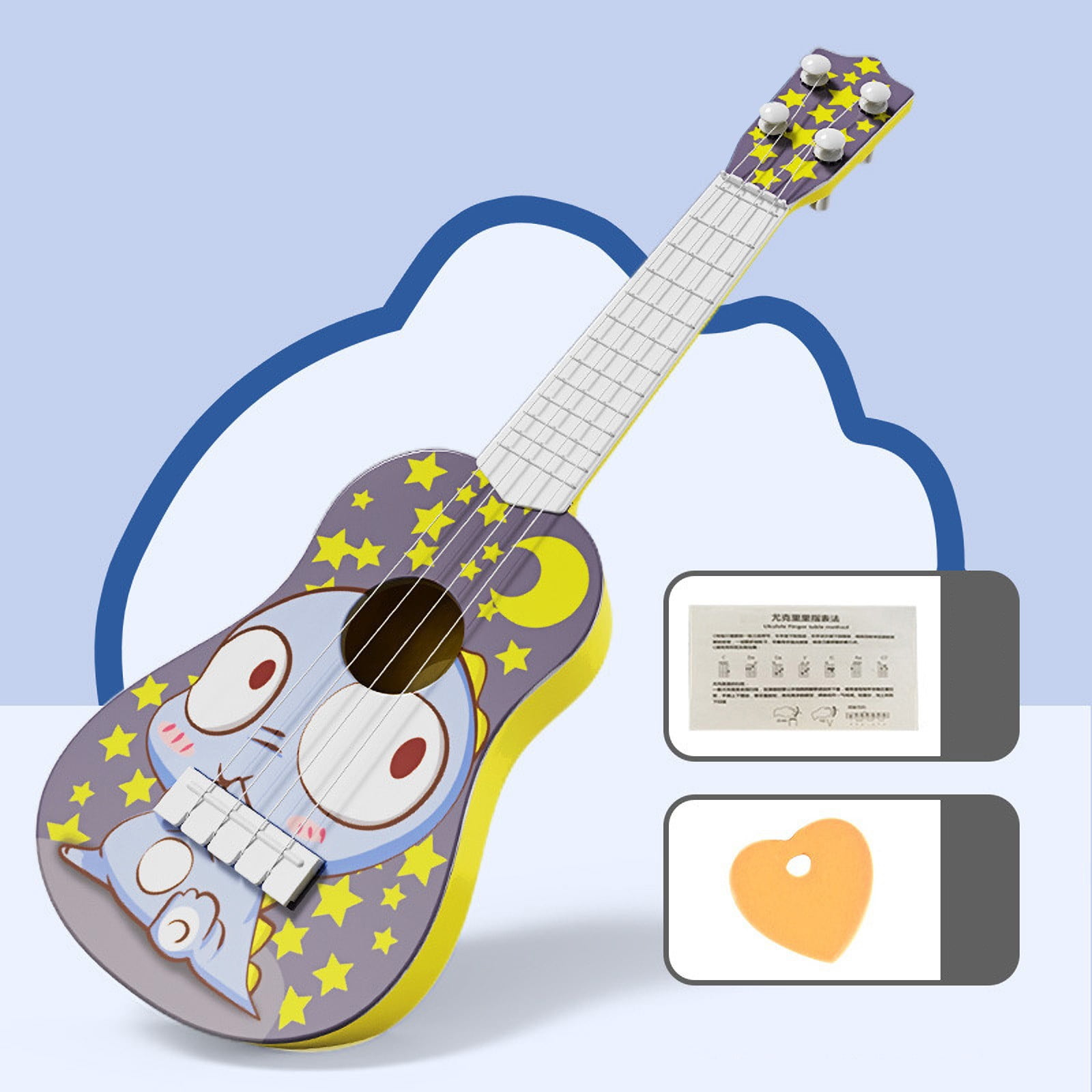 Mini Ukulélé Pour Enfants - 26 Cm - Guitare Jouet éducative Avec 4 Cordes Réglables - Cadeau Musical Pour Garçons Et Filles - Bleu