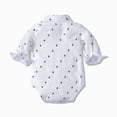 thumbnail image 4 of Xudanell Toddler Outfits for Boys Gentle Romper Suspenders Pants Set with Hat Baby Birthday Boy Suit Silver 3-6 Months, 4 of 9