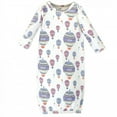 thumbnail image 3 of Touched by Nature Baby Boy Organic Cotton Long-Sleeve Gowns 3pk, Hot Air Balloon, 0-6 Months, 3 of 4