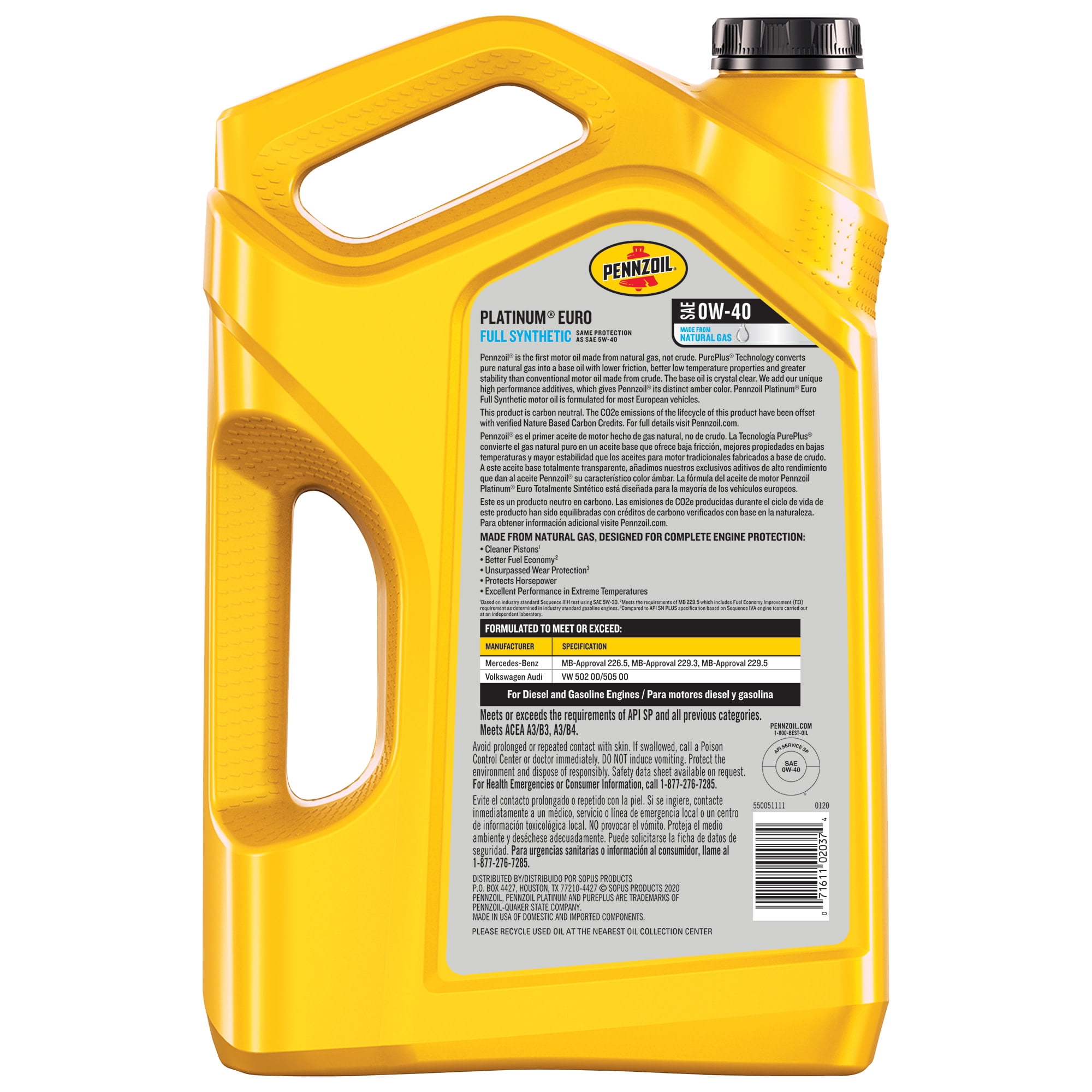 Amazon.com: Pennzoil Platinum Euro Full Synthetic 0W-40