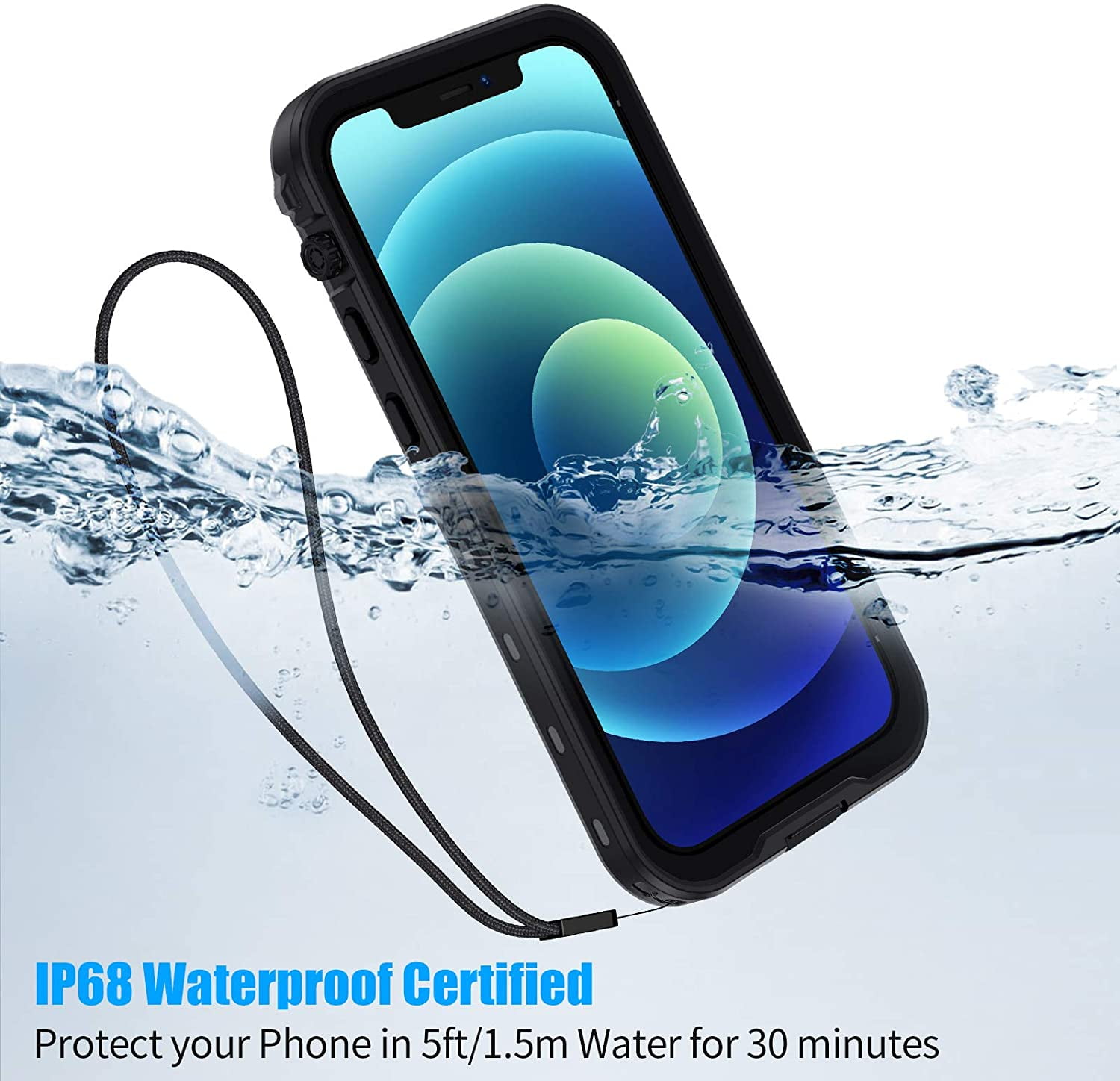 iPhone 12 Mini Case,Waterproof Case with Built in Screen Protector 