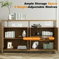 thumbnail image 4 of Buffet Cabinet Sideboard Pantry Kitchen Cabinet with Extra Thick MDF Panel Frame, Credenza Storage Cabinet for Kitchen Dining Room Living Room, Natural Walnut (4 Doors), 4 of 9